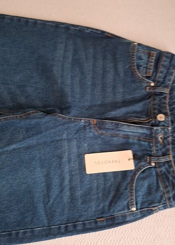 Mavi Midi Boy Rahat Kesim Kadın Kot Pantolon - Görsel 2