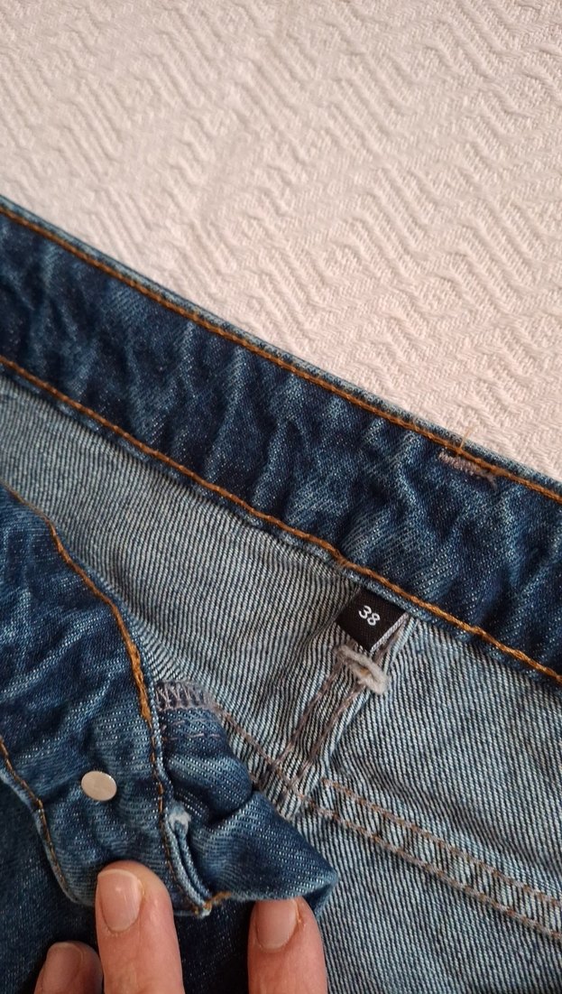 Mavi Midi Boy Rahat Kesim Kadın Kot Pantolon - Görsel 4