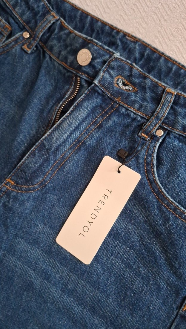 Mavi Midi Boy Rahat Kesim Kadın Kot Pantolon - Görsel 3