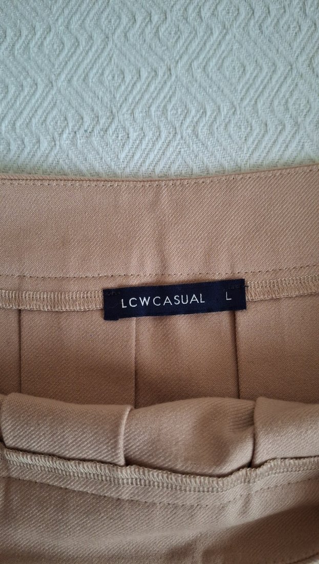 Bej Pilili Mini Etek - Görsel 2