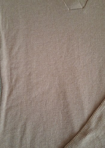 Bej Uzun Kollu Kadın Keten Elbise - Görsel 3