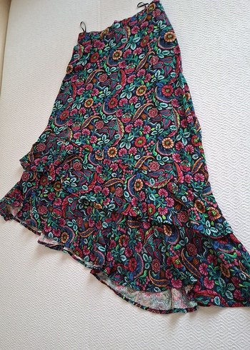 Renkli Desenli Bohem Uzun Etek - Görsel 5