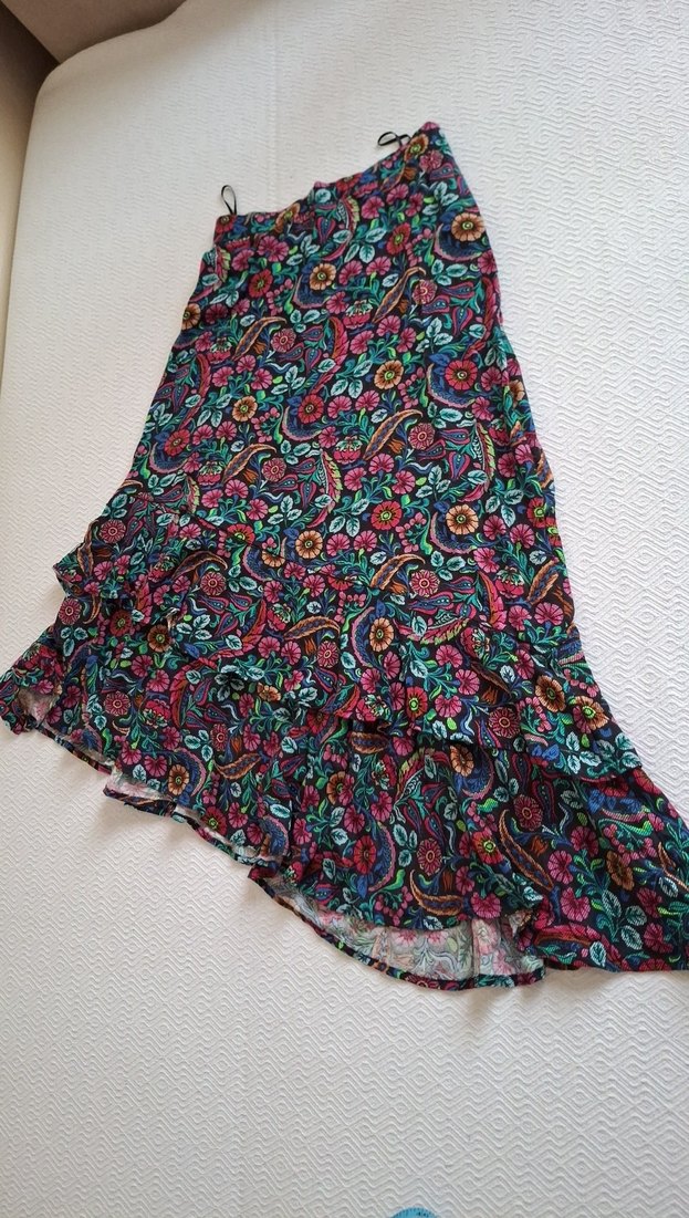 Renkli Desenli Bohem Uzun Etek - Görsel 5