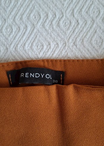 Kahverengi Süet Kemerli Midi şortlu Etek - Görsel 2