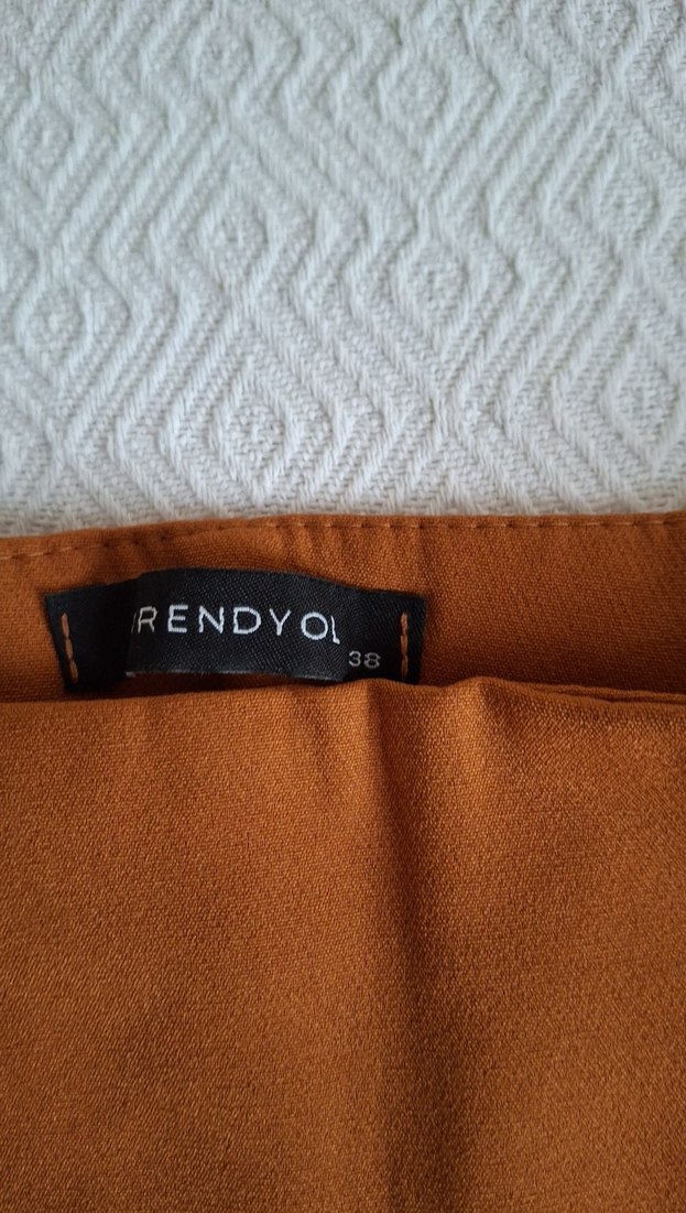 Kahverengi Süet Kemerli Midi  şortlu Etek - Görsel 2