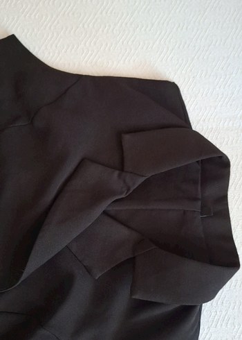 Düğmeli Siyah Midi Kadın Elbise - Görsel 3