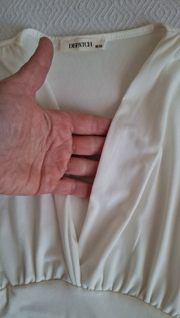 Beyaz Drapeli Straplez Uzun Kollu Kadın Bluz - Görsel 5