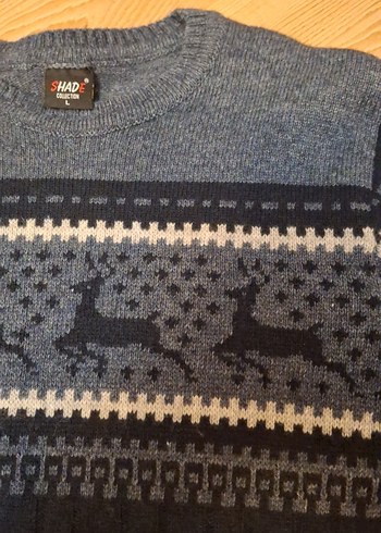 Gri Erkek Triko Kazak, Bisiklet Yaka, Uzun Kollu - Görsel 3