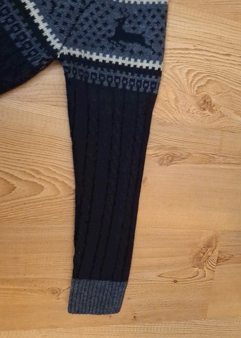 Gri Erkek Triko Kazak, Bisiklet Yaka, Uzun Kollu - Görsel 4