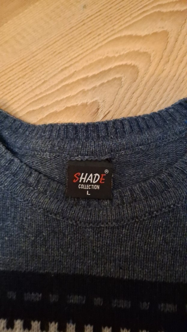 Gri Erkek Triko Kazak, Bisiklet Yaka, Uzun Kollu - Görsel 2