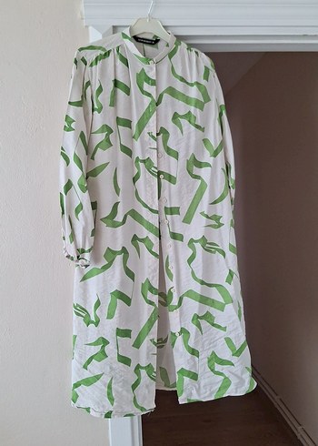 Yeşil Batik Desenli Uzun Tunik