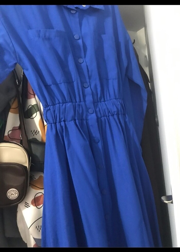 Saks mavisi elbise  - Görsel 3