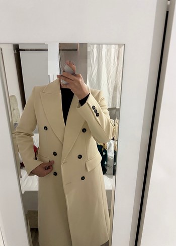 Bej Uzun Kadın Kaban - Görsel 7