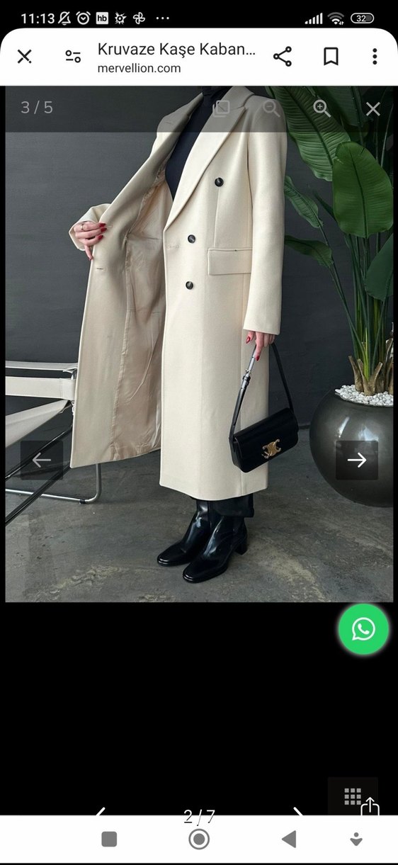 Bej Uzun Kadın Kaban - Görsel 2