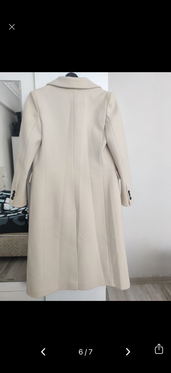 Bej Uzun Kadın Kaban - Görsel 5