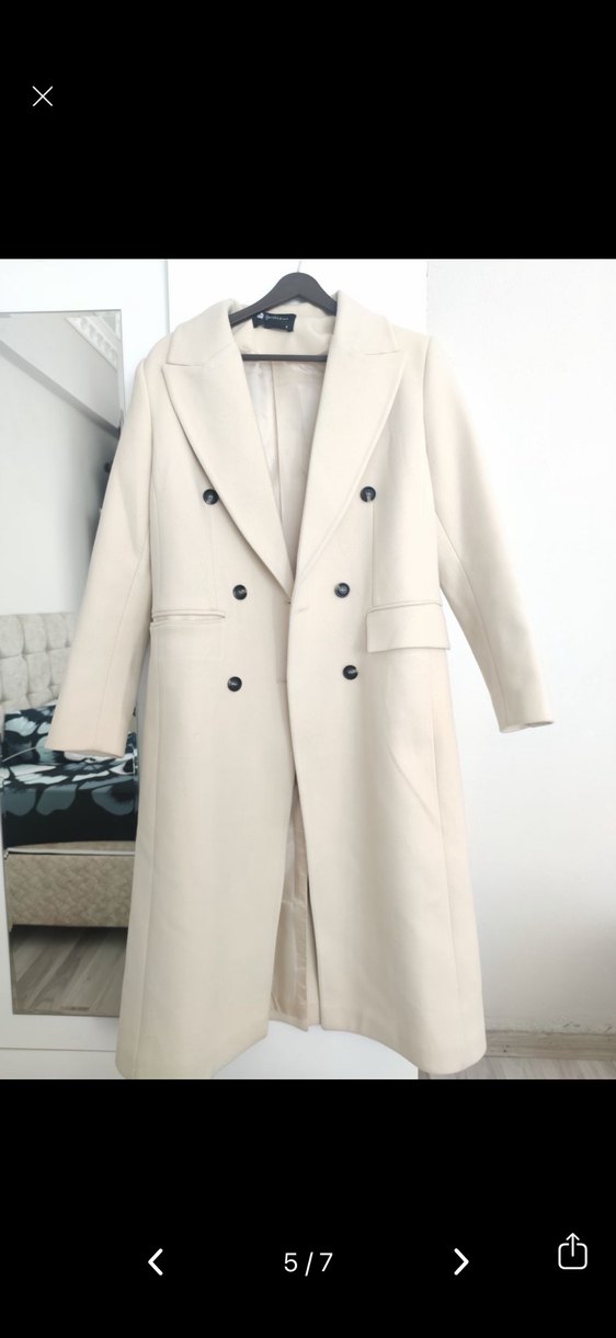 Bej Uzun Kadın Kaban - Görsel 4