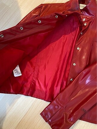 American Vintage kırmızı deri ceket
