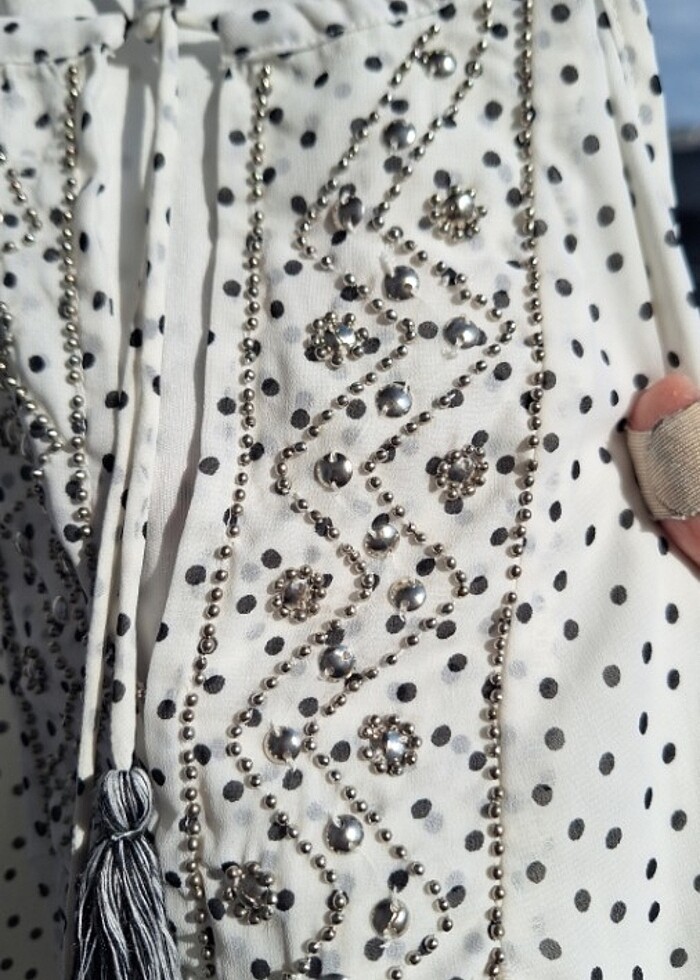 İp askılı gömlek bluz - Görsel 4