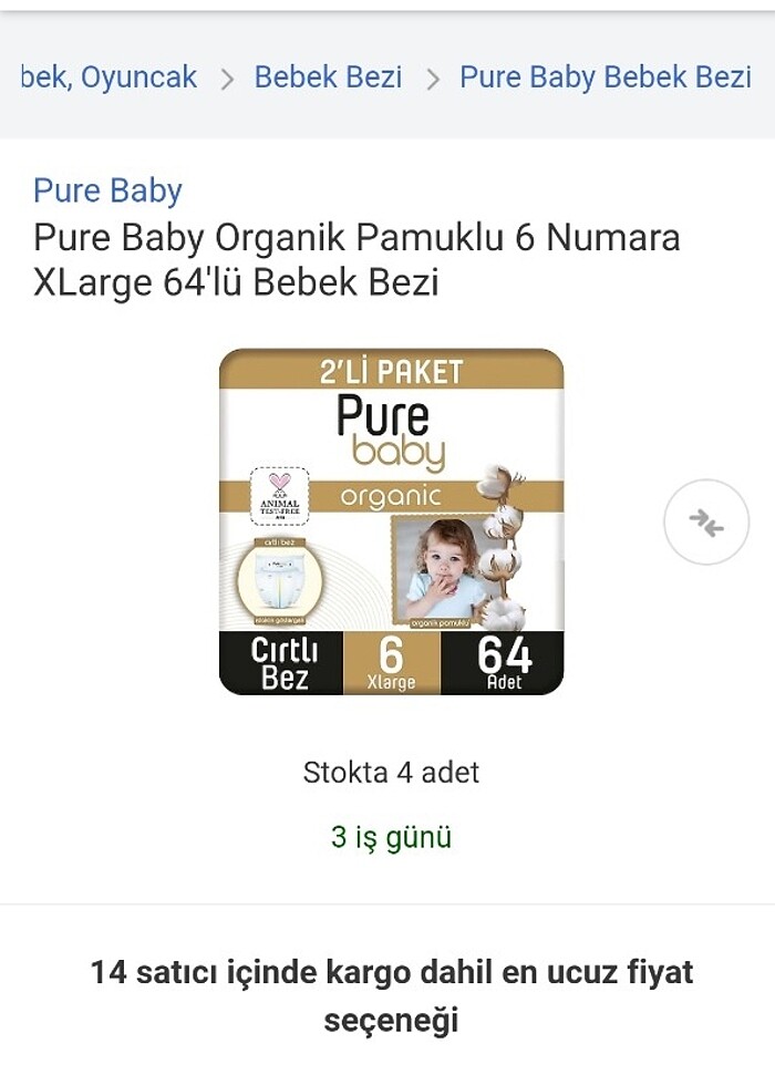 6 numara pure baby organic bez - Görsel 4