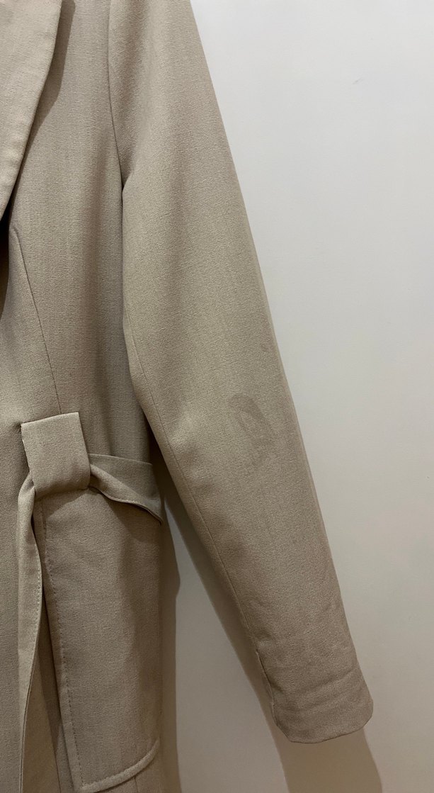 Bej Kemerli Kadın Blazer Ceket - Görsel 4