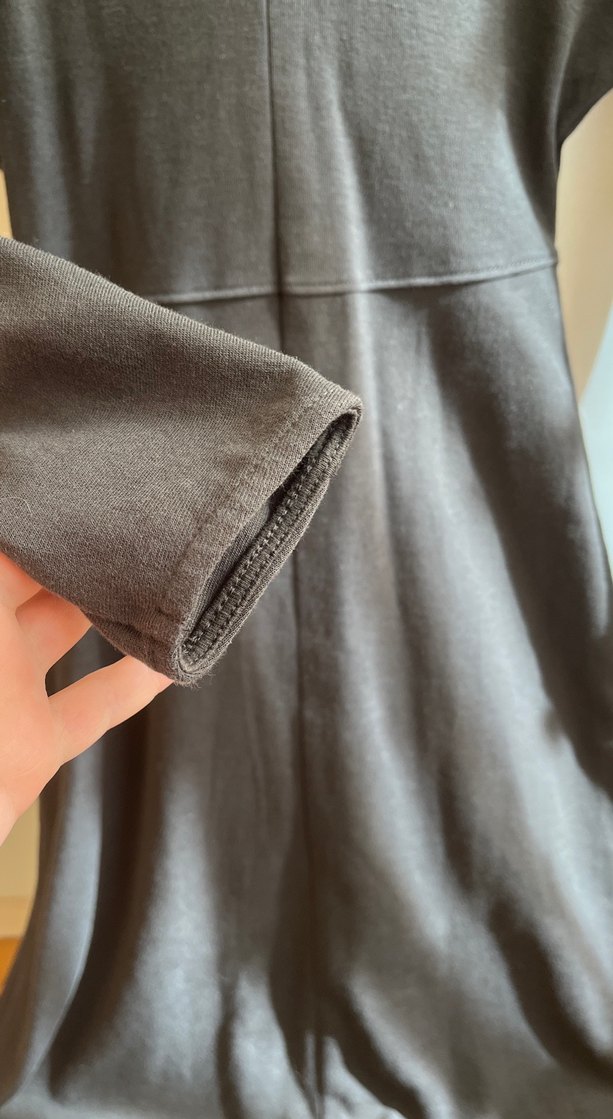 Gri V Yakalı Uzun  Elbise - Görsel 5