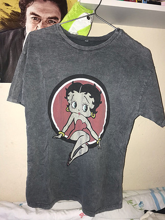 Betty Boop baskılı T-shirt