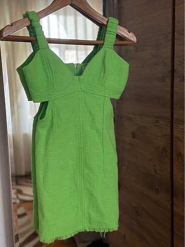 Bershka Mini Yeşil Elbise