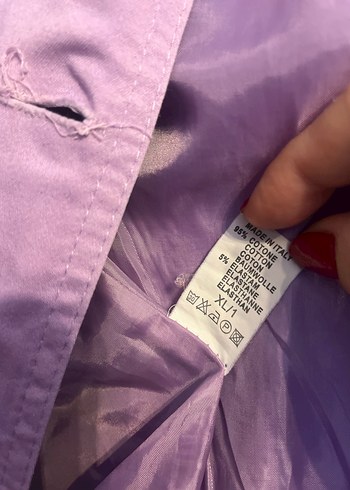 Mor Düğmeli Midi Kadın Trençkot - Görsel 2