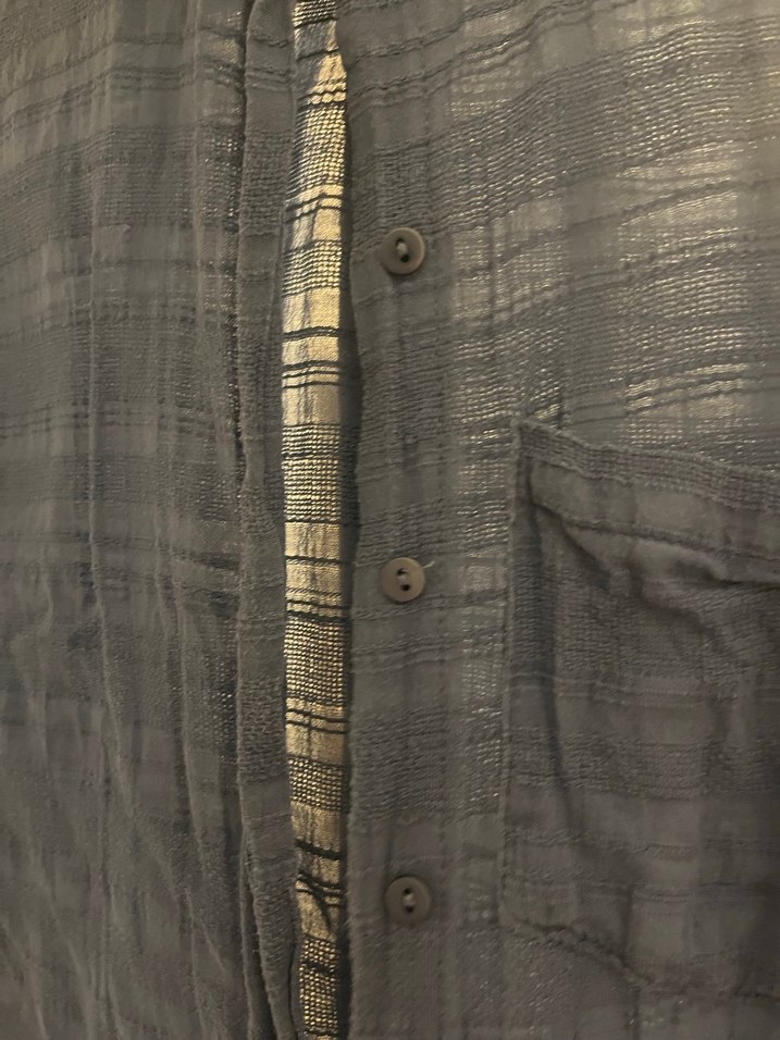 Düğmeli Mavi Kadın Gömlek - Görsel 4