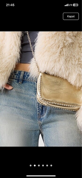 Stradivarius gold çanta