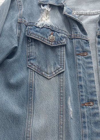 Düğmeli Açık Mavi kot diz üstü - Görsel 2