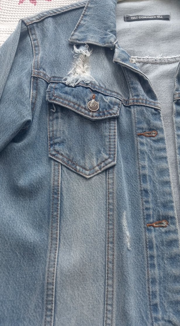 Düğmeli Açık Mavi kot diz üstü - Görsel 2