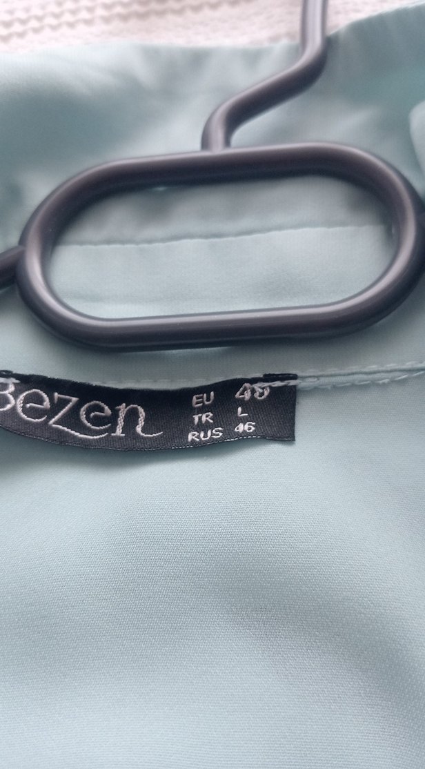 Mavi Uzun Kollu Düğmeli dökümlü - Görsel 2