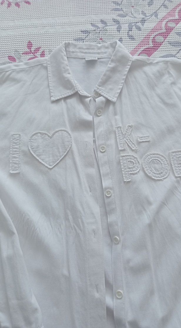 Pamuklu Beyaz Düğmeli Uzun Kollu Gömlek - Görsel 2