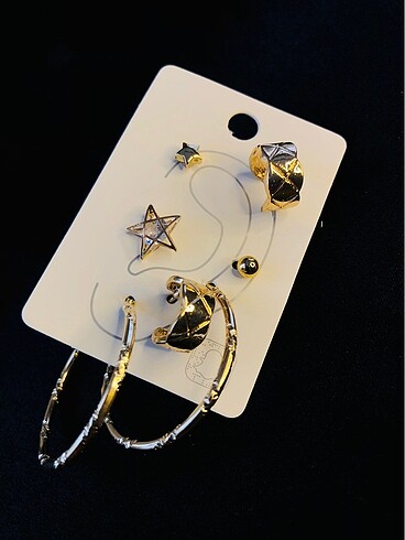 Accessorize Gold Set Küpe Tasarımları