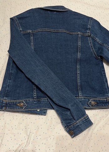 Kadın Koyu Mavi Düğmeli Denim Ceket - Görsel 3