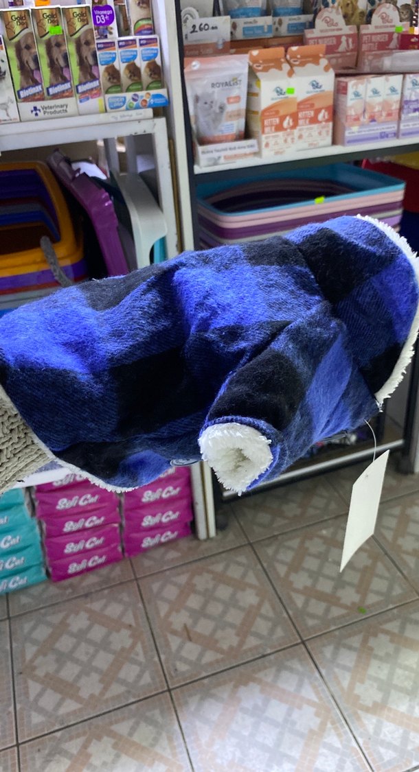 Mavi Kareli Kürklü Sokak Stili Köpek Kıyafeti - Görsel 2