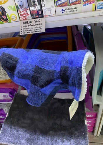 Mavi Düğmeli Ekose Köpek Kıyafeti - Görsel 3