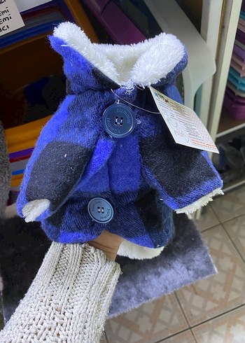 Mavi Düğmeli Ekose Köpek Kıyafeti - Görsel 2