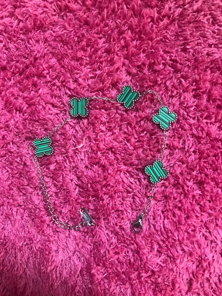 Yeşil Zincir Detaylı Çelik Bileklik - Görsel 3