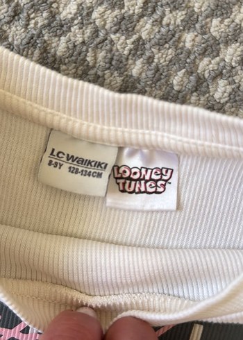 Kız Çocuk Beyaz Baskılı Pamuklu Tişört - Görsel 3