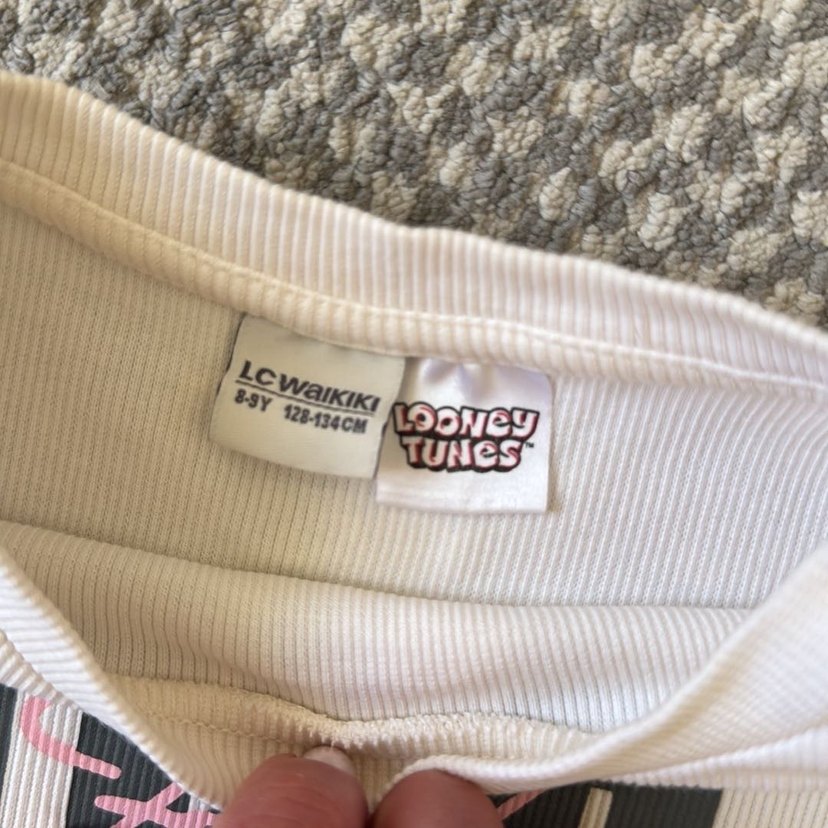 Kız Çocuk Beyaz Baskılı Pamuklu Tişört - Görsel 3