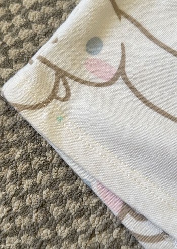 9 Yaş Beden Beyaz Baskılı Kısa Kollu Hamile Pijama Takımı