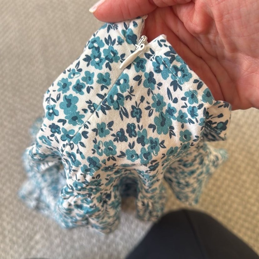 Kız Çocuk Turkuaz Çiçekli Bohem Elbise - Görsel 5