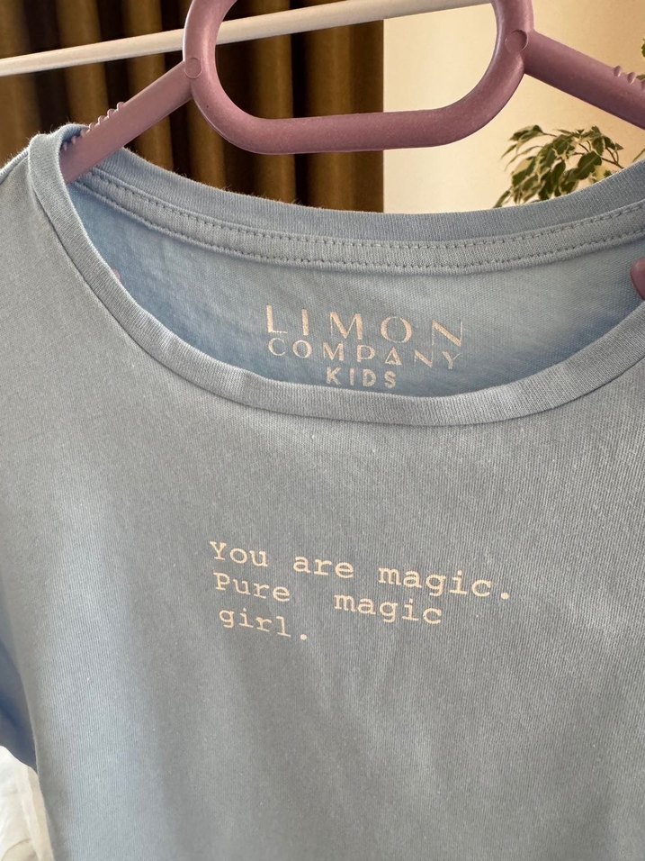 Mavi Kız Çocuk Kısa Kollu Baskılı Tişört - Görsel 2