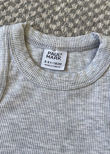 Gri Erkek Çocuk Kolsuz Triko Atlet - Görsel 2