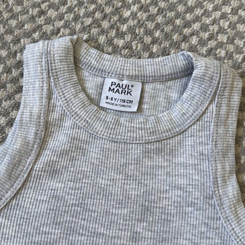 Gri Erkek Çocuk Kolsuz Triko Atlet - Görsel 2