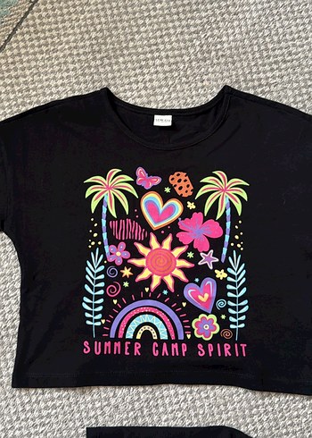 LC Waikiki Renkli Baskılı Kız Bebek Kısa Kollu Takım