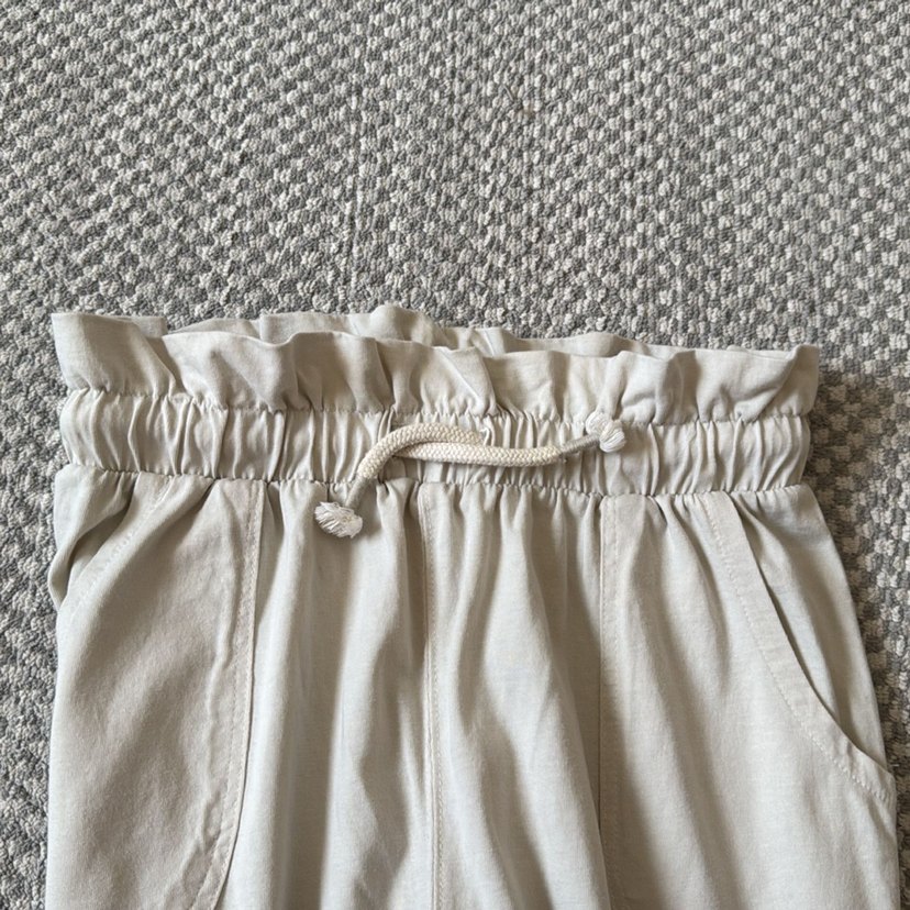 Kadın Gri Pamuklu Rahat Kesim Kumaş Pantolon - Görsel 5