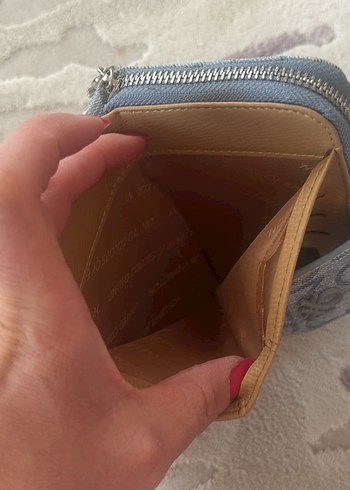  Beden gri Renk Gri Baskılı Kot Kumaş Kadın Cüzdanı benetton